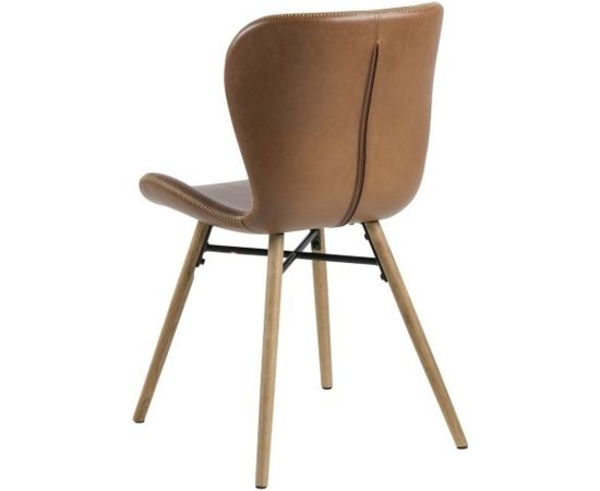 BATILDA Стул 47x56xH82,5см, сиденье/спинка: кожзаменитель, цвет: бренди, ножки: дуб, чёрный металл