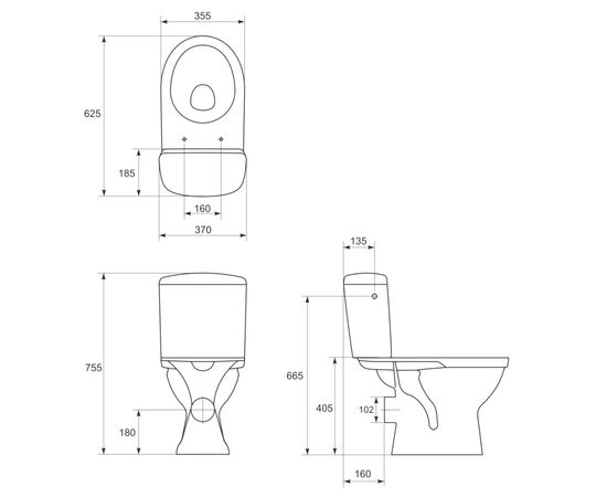 Cersanit Merida 010 WC Compact Set With Polypropylene, Soft-close Toilet Seat