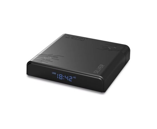 SAVIO Silver Smart TV Box TB-S01, 2/16 GB, G31™ MP2 - 8K Ultra HD, Android 9.0 Pie, HDMI v 2.1, WiFi, 100mbps,  USB 3.0