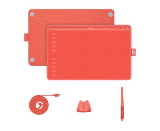 HUION HS611 RED graphic tablet 5080 lpi 258.4 x 161.5 mm USB Графические планшеты