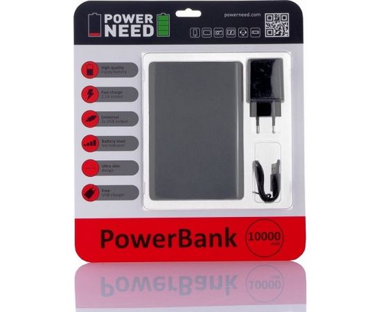 PowerNeed P10000S power bank Black Lithium Polymer (LiPo) 10000 mAh