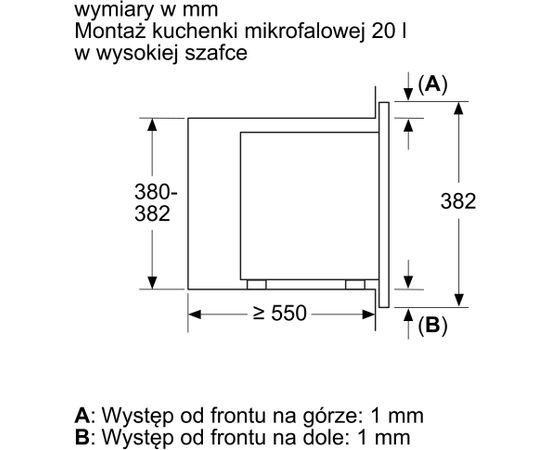 BOSCH BEL620MB3 Iebūvēta mikroviļņu krāsns Black 20L 800W