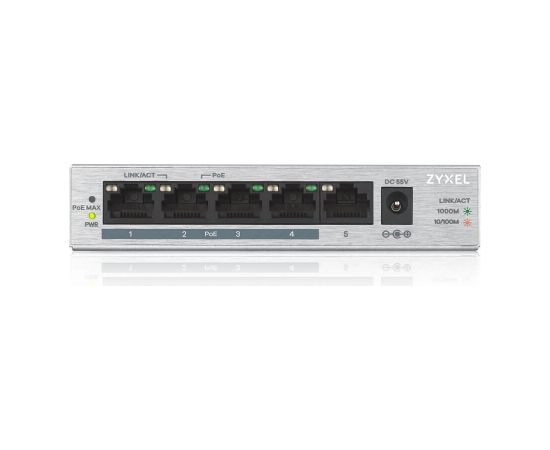 Zyxel GS1005HP Unmanaged Gigabit Ethernet (10/100/1000) Silver Power over Ethernet (PoE)