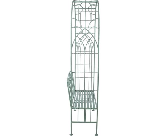 Скамья MINT с аркой 103x48xH211см, кованое железо, антично-зеленый