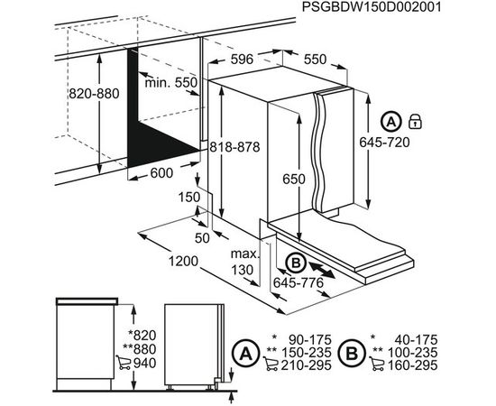 AEG FSB53927Z AirDry Iebūvējama trauku mazgājamā mašīna 60cm