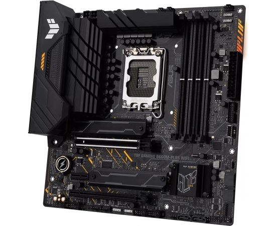 Asus TUF GAMING B660M-PLUS WIFI Processor family Intel, Processor socket  LGA1700, DDR5 DIMM, Memory slots 4, Supported hard disk drive interfaces 	SATA, M.2, Number of SATA connectors 4, Chipset B660,  mATX