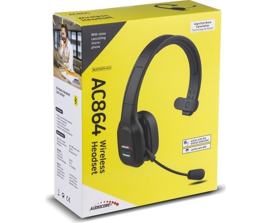 Audiocore 74452 Bluetooth Headset Headphone Noise Reuction Microphone Call CenterGoogle Siri Office Wireless