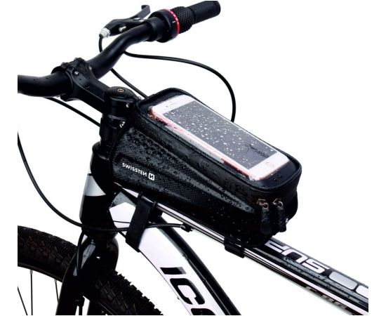 Swissten Водонепроницаемый держатель для велосипеда / сумка для мобильных телефонов 5,4 - 6,7 дюймов Черный
