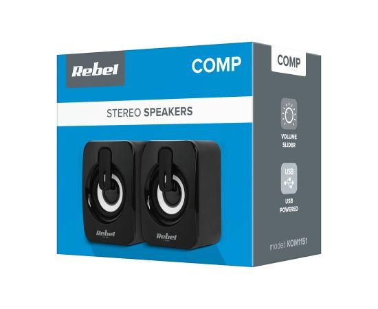 Rebel CS-15 Колонки для ПК 2x 3W с 3.5mm Audio / USB