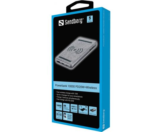 Sandberg 420-61 Powerbank 10000 PD20W+Wireless