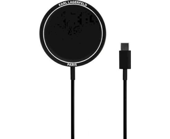 Karl Lagerfeld wireless induction charger (MagSafe compatible) 15W + USB Type C cable black (KF000566-0)