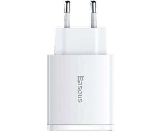 Baseus Compact Сетевое зарядное устройство 2xUSB USB-C PD 3A 30W белая
