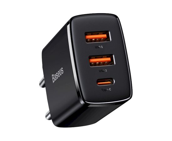 Baseus Сетевое зарядное устройство 2xUSB USB-C PD 3A 30W черная