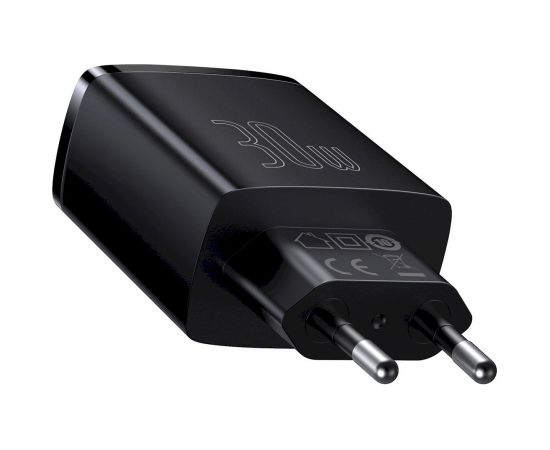 Baseus Сетевое зарядное устройство 2xUSB USB-C PD 3A 30W черная
