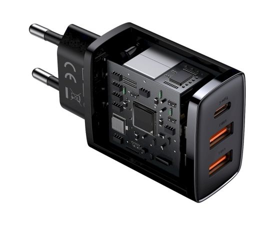 Baseus Сетевое зарядное устройство 2xUSB USB-C PD 3A 30W черная