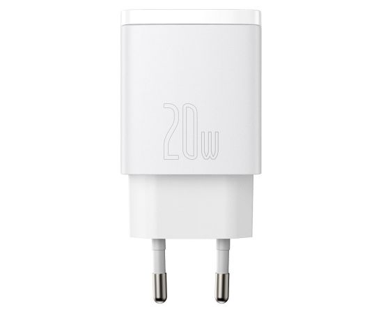 Baseus CCXJ B02 Compact Quick Charger USB, USB-C, 20W balts lādētājs