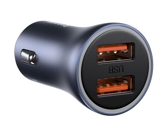 Baseus Golden Contactor Pro quick car charger 2x USB 40 W Quick Charge SCP FCP AFC + USB - USB Type C cable gray (TZCCJD-A0G)