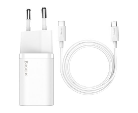 Baseus Super Si Quick Charger 1C 25W with USB-C cable for USB-C 1m (white)