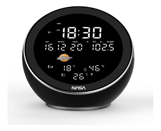 Nasa WSP1500 black Weather Station/Speaker BT Moon