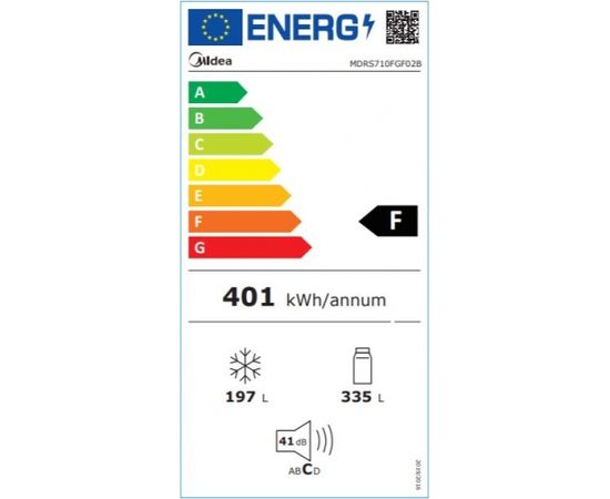 Midea MDRS710FGF02B MRS518SNX stainless steel Side-by-Side ledusskapis