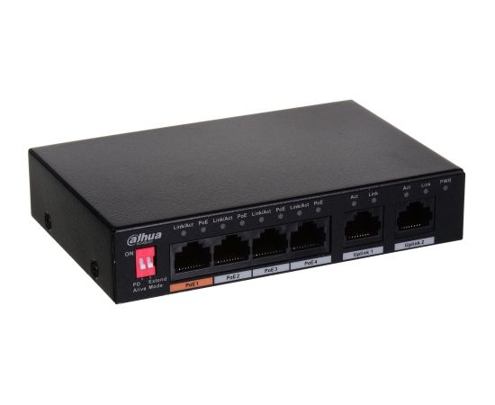 Dahua Technology PFS3006-4ET-60 network switch Unmanaged Fast Ethernet (10/100) Power over Ethernet (PoE) Black