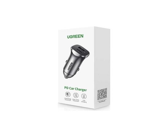 UGREEN CD130 Car Charger, USB-A+PD 3.0, USB-C, QC3.0 30W (Grey)