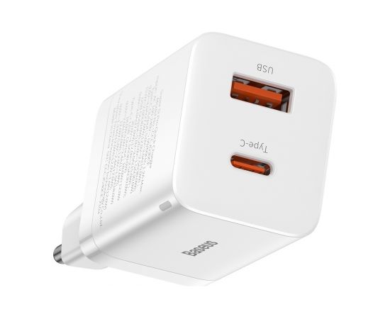 Baseus Super Si Pro Quick Charger USB + USB-C 30W (white)