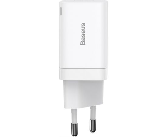 (Ir veikalā) Baseus Super Si Pro Quick Charger USB + USB-C 30W (white)
