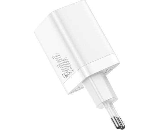 (Ir veikalā) Baseus Super Si Pro Quick Charger USB + USB-C 30W (white)