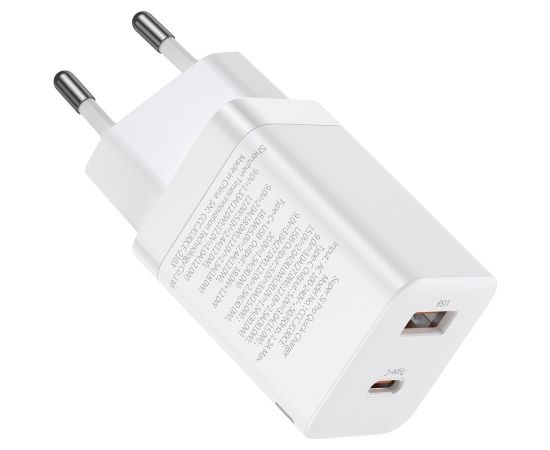 Baseus Super Si Pro Quick Charger USB + USB-C 30W (white)