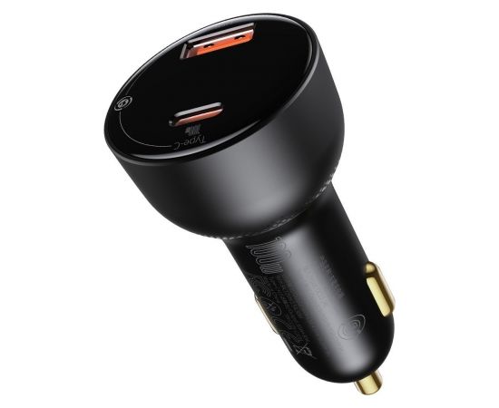 Baseus Superme Car charger, USB, USB-C, 100W + USB-C cable (black)