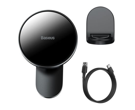 Baseus Big Energy car mount with wireless charger 15W for Iphone 12 (Black)