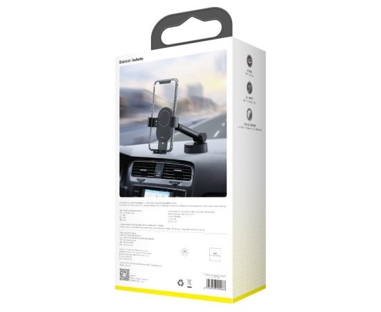 Gravity car mount for Baseus Tank phone with suction cup (black)