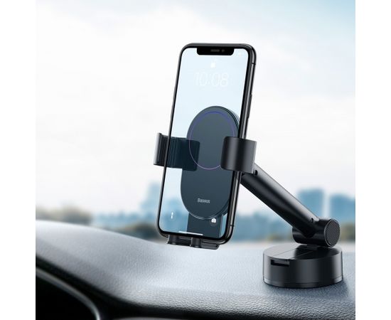 Gravity car mount for Baseus Tank phone with suction cup (black)