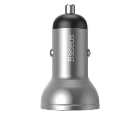 Baseus Digital Display Dual USB 4.8A Car Charger 24W Silver