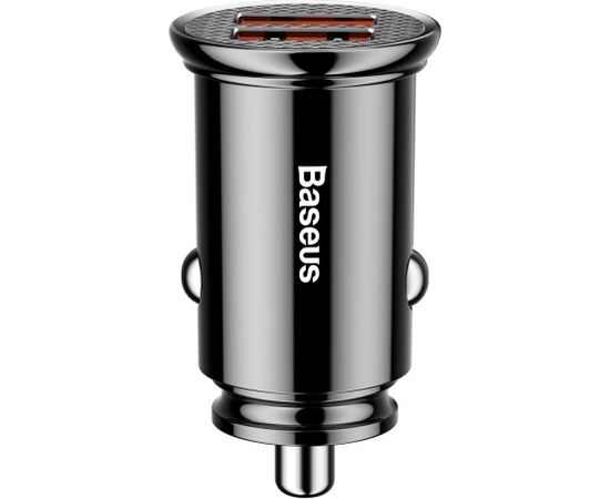 Baseus Circular Car Charger 2xUSB QC3.0 5A 30W (Black)