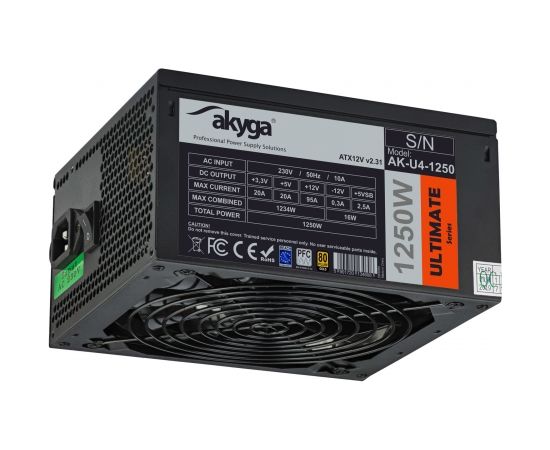 Akyga AK-U4-1250 power supply unit 1250 W 24-pin ATX ATX Black