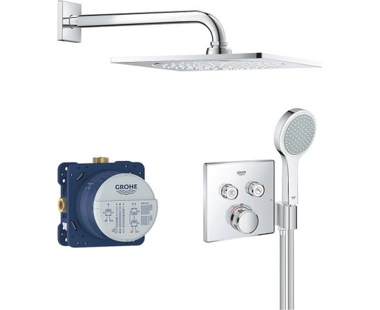 Grohe Grohtherm SmartControl dušas komplekts ar augšējo dušu, iebūvējamu termostatu ar rokas dušu, hroms