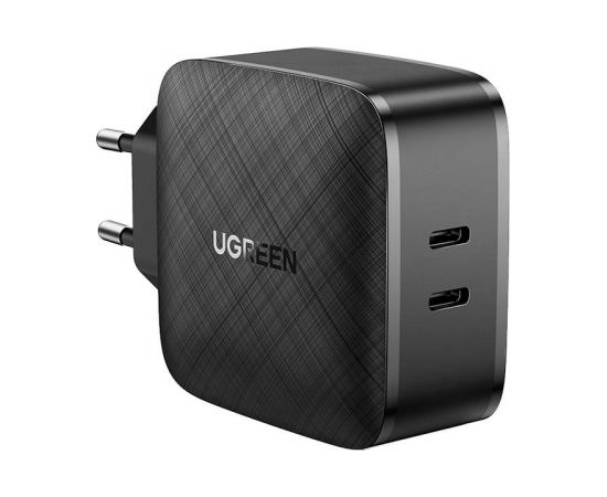 Wall Charger UGREEN CD216, 2xUSB-C, 66W, PD (black)