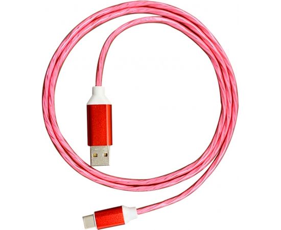 Platinet cable USB - USB-C LED 2A 1m, red (45741)