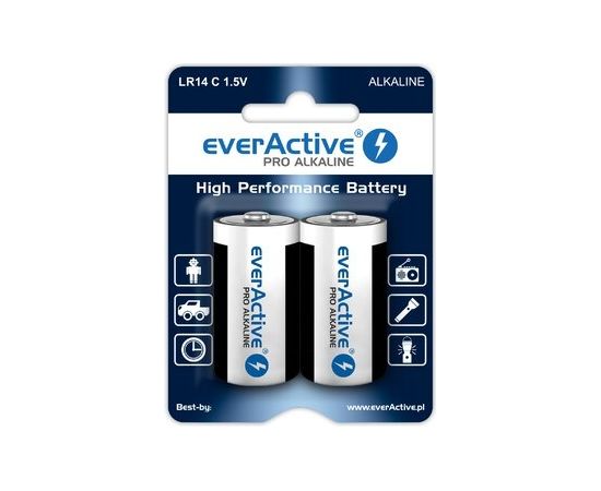 Alkaline batteries everActive Pro Alkaline LR14 C - blister card - 2 pieces