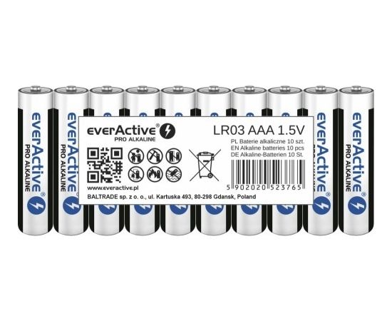 Alkaline batteries everActive Pro Alkaline LR03 AAA - shrink pack - 10 pieces