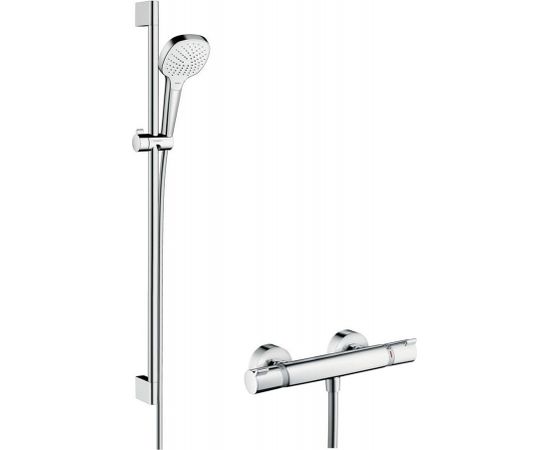 Hansgrohe Croma Select E Vario rokas dušas klausule ar dušas stieni 0.90m un termostatu, balts/hroms