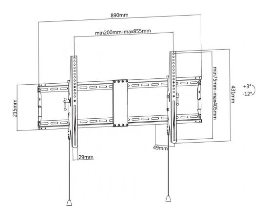 Techly ICA-PLB 590 TV mount 2.29 m (90") Black