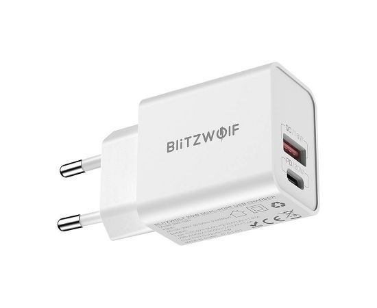 Wall Charger Blitzwolf BW-S20, USB, USB-C, 20W (white)