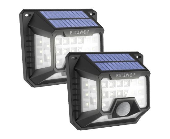 External Blitzwolf LED solar lamp BW-OLT3 with dusk and motion sensor, 1200mAh (2 pcs)