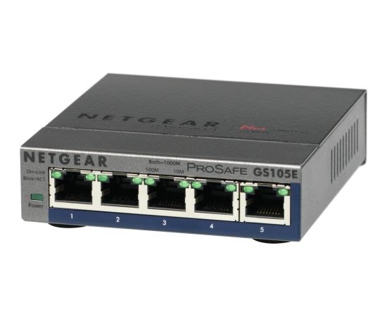 Netgear GS105E-200PES network switch Managed L2/L3 Gigabit Ethernet (10/100/1000) Grey