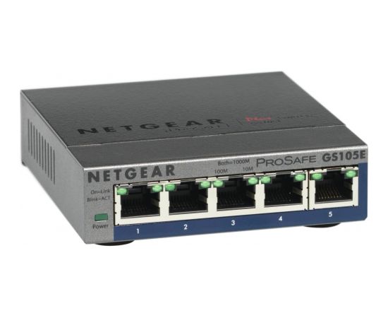 Netgear GS105E-200PES network switch Managed L2/L3 Gigabit Ethernet (10/100/1000) Grey