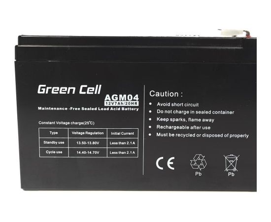 Green Cell AGM04 UPS battery Sealed Lead Acid (VRLA) 12 V 7 Ah