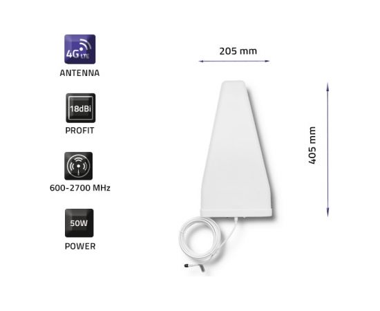 Qoltec 57021 4G LTE Antenna | 18 dBi | Outdoor